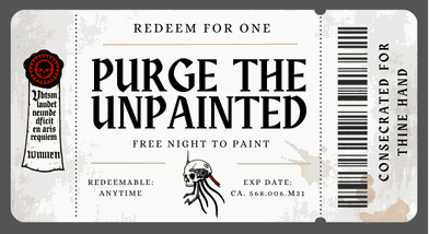 Purge the Unpainted, a printable gift coupon